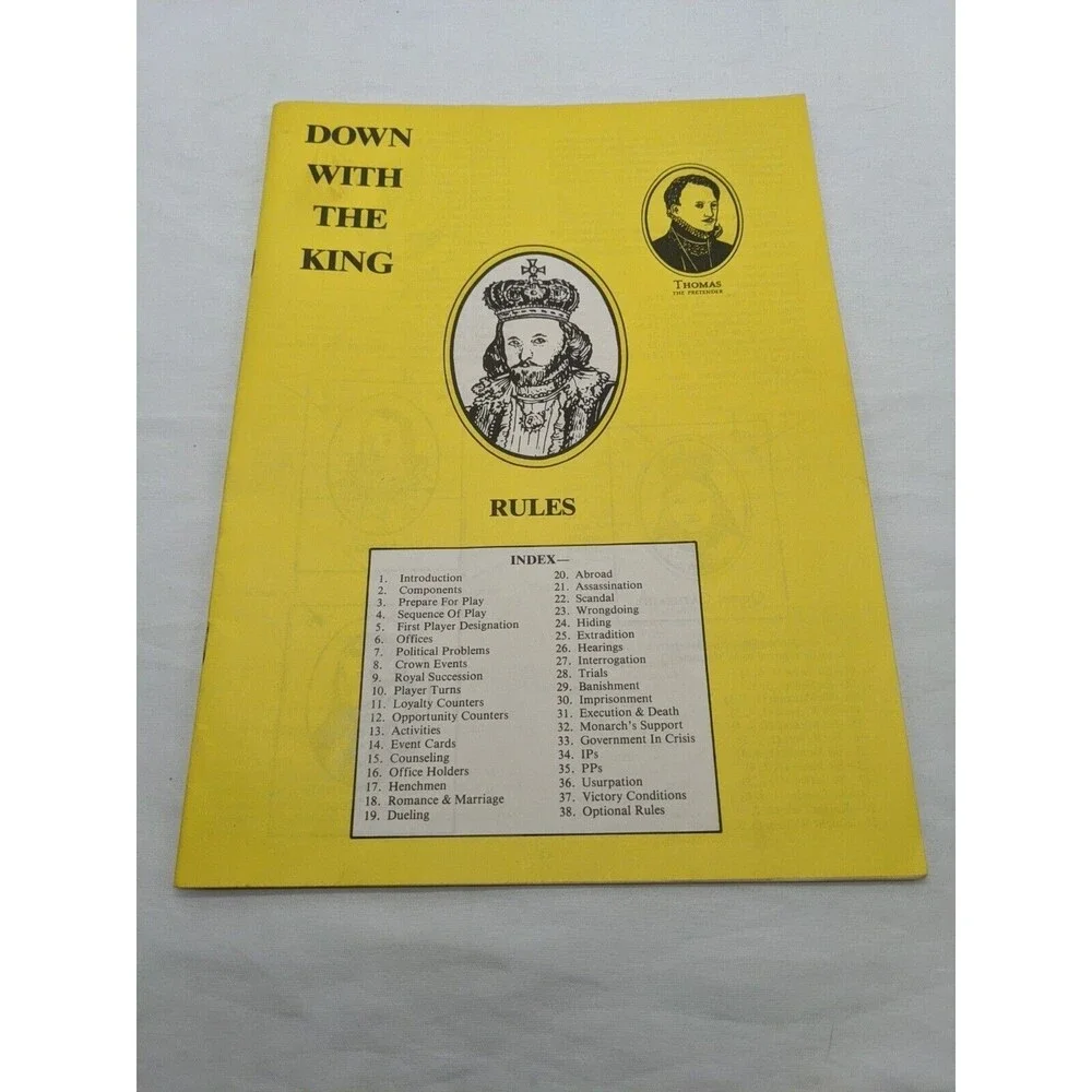 Avalon Hill Down With The King Board Game Complete